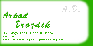 arpad drozdik business card