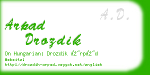 arpad drozdik business card